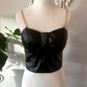 New. Vegan Leather Cropped Boustea 🖤 NEW